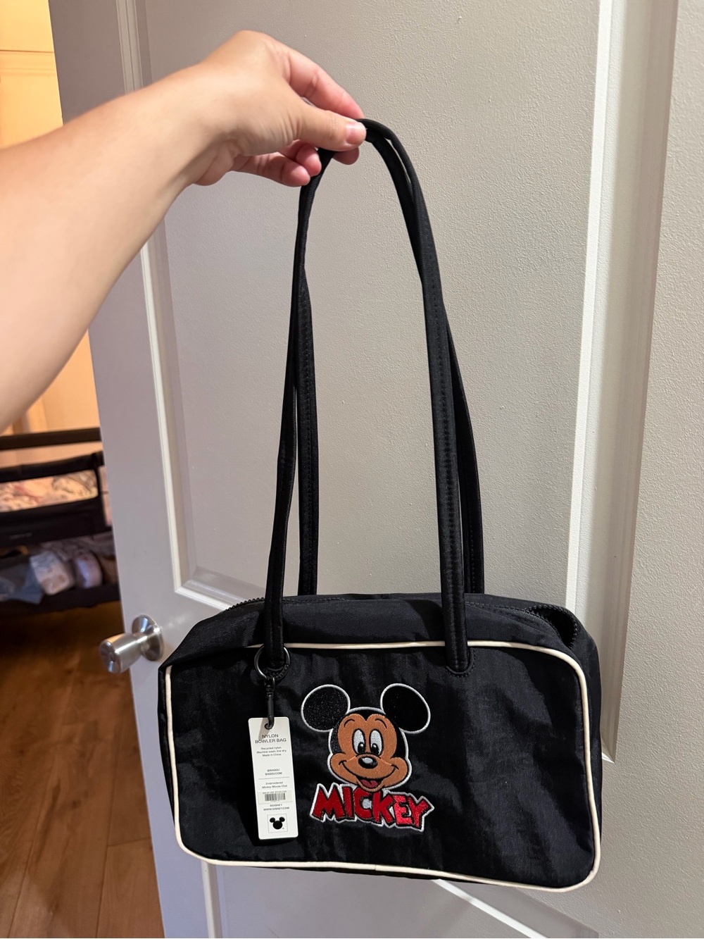DISNEY - BAGGU nylon bag Mickey Mouse embroidery